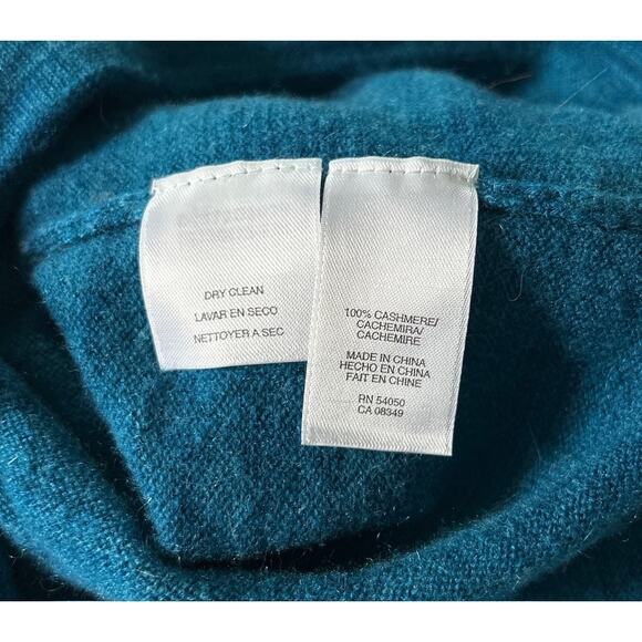 Jones New York Women’s Size Medium 100% Cashmere Sell‎ Cardigan Sweater Blue - Picture 7 of 7